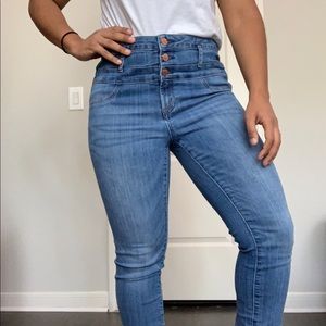 Refuge High Waisted Medium Wash Skinny Jeans
